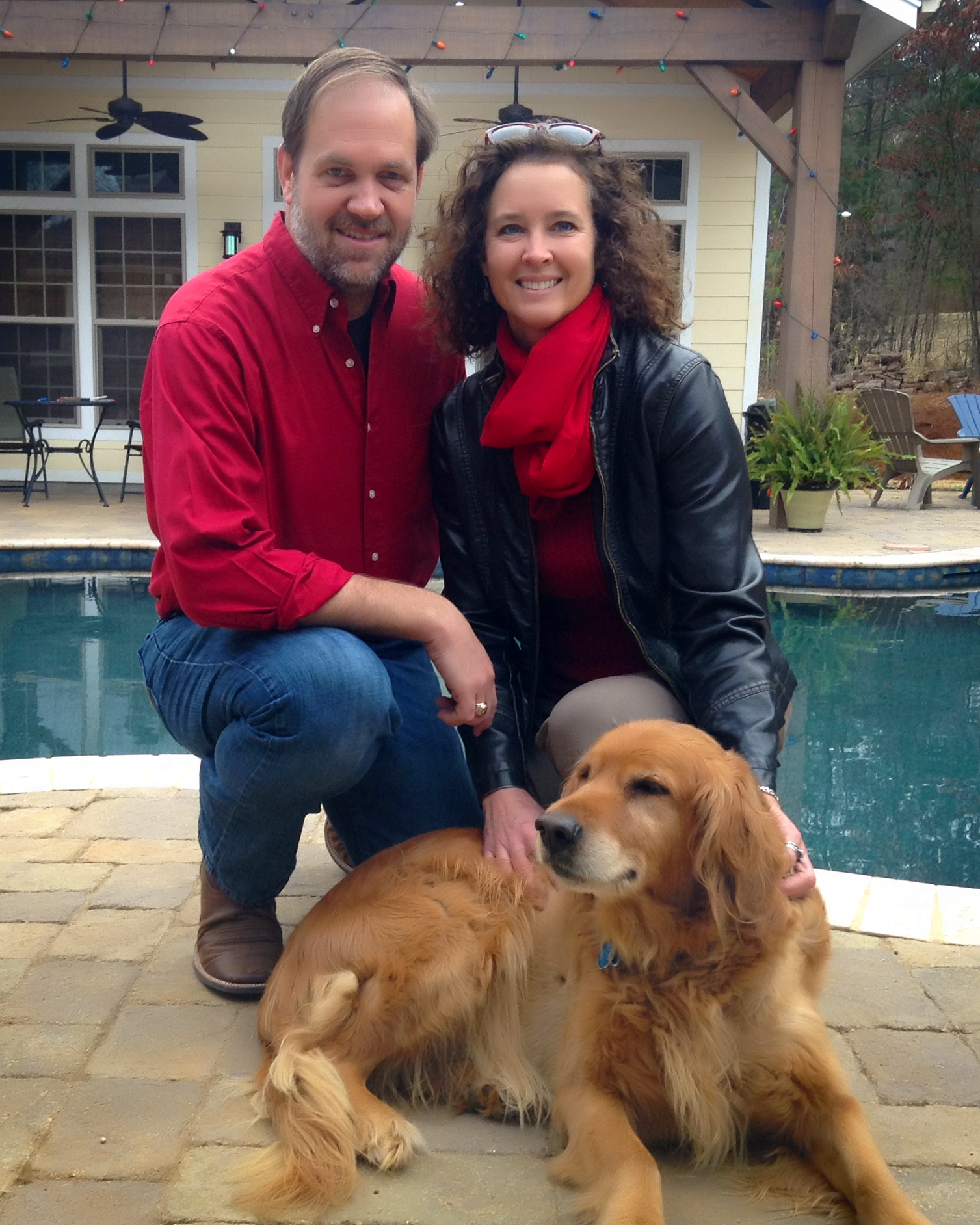 Greg and Cindy Patterson with Joe Buddy on Valentine's Day.