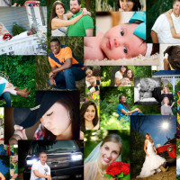 montage of children, families, seniors, and weddings photos