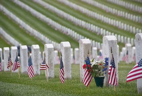 Image of the grave stones of those who made the ultimate sacrifice for our country