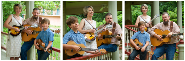 The Middlebrook Family plays instruments for their family portraits by Greg Patterson.