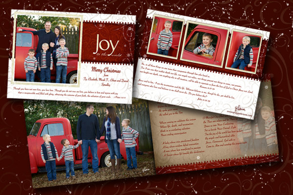 Beautiful Christmas Cards of a sweet family of five created by G. Patterson Studio.